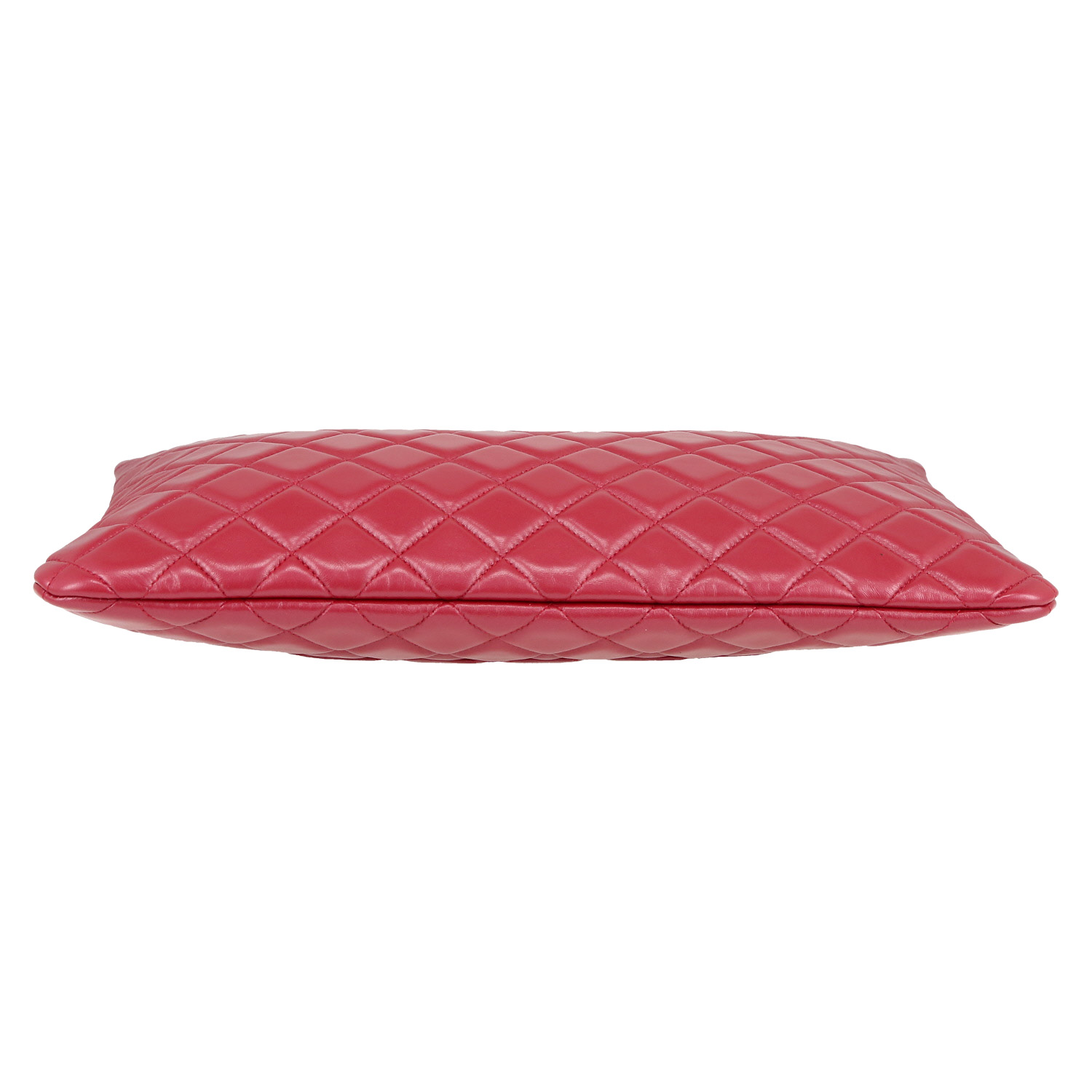 Pochette Chanel   en cuir matelassé rouge - Detail D1