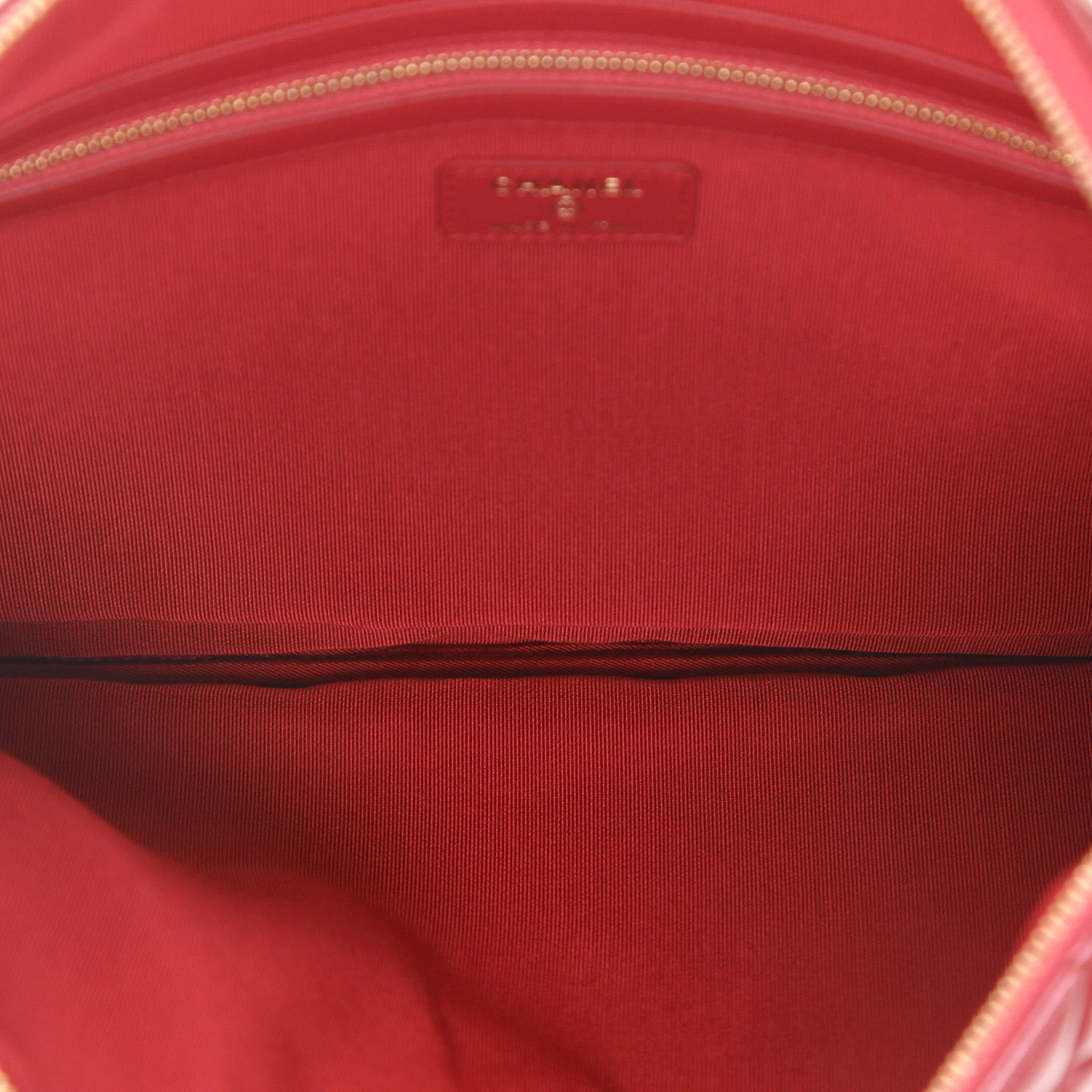 Pochette Chanel   en cuir matelassé rouge - Detail D3