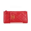 Billetera Chanel  19 en cuero acolchado rojo - 360 thumbnail