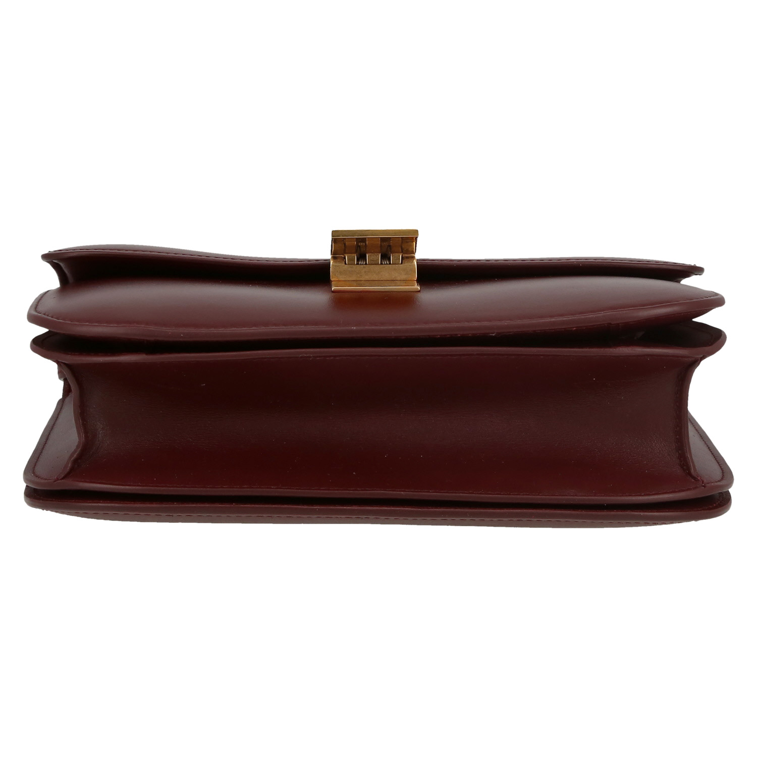Celine  Classic Box shoulder bag  in burgundy box leather - Detail D1