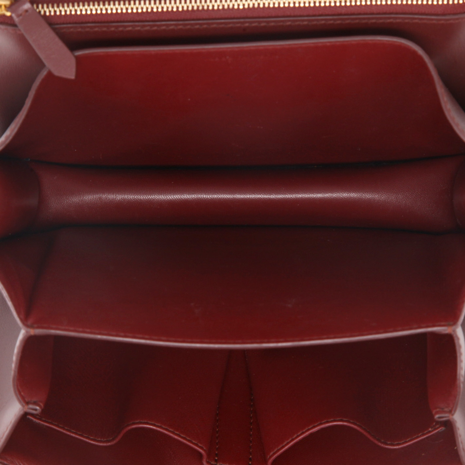 Borsa a tracolla Celine  Classic Box in pelle box bordeaux - Detail D3