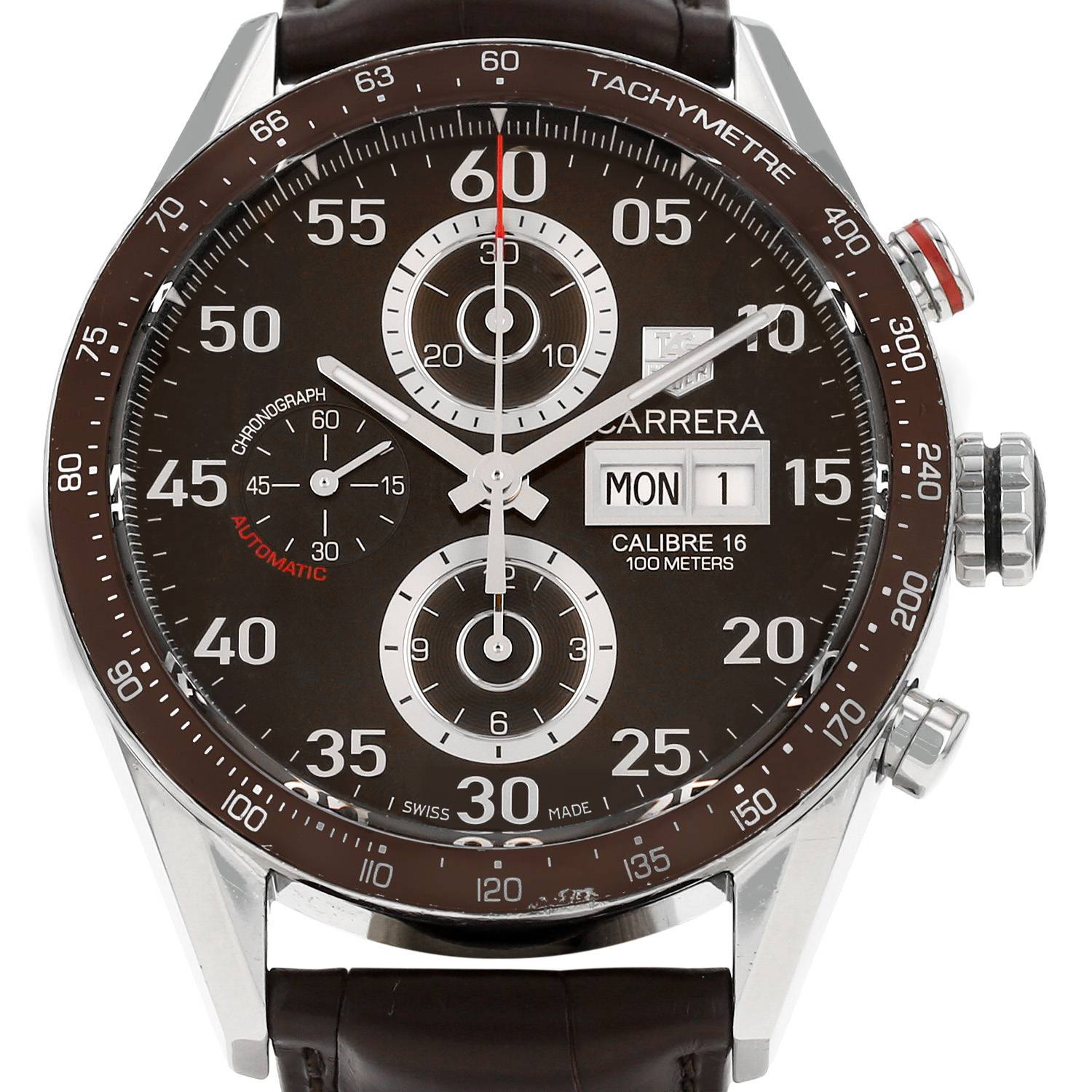 Orologio TAG Heuer Carrera Automatic Chronograph in acciaio Ref: TAG Heuer - CV2A12  Circa 2010 - 00pp