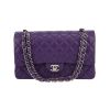 Chanel  Timeless Classic handbag  in purple quilted leather - 360 thumbnail