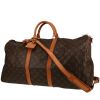 Bolsa de viaje Louis Vuitton  Keepall 55 en lona Monogram marrón y cuero natural - 00pp thumbnail