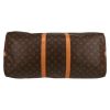 Bolsa de viaje Louis Vuitton  Keepall 55 en lona Monogram marrón y cuero natural - Detail D4 thumbnail