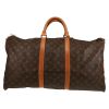 Borsa da viaggio Louis Vuitton  Keepall 55 in tela monogram marrone e pelle naturale - Detail D5 thumbnail