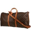 Bolsa de viaje Louis Vuitton  Keepall 60 en lona Monogram marrón y cuero natural - 00pp thumbnail