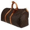 Bolsa de viaje Louis Vuitton  Keepall 50 en lona Monogram marrón y cuero natural - Detail D2 thumbnail