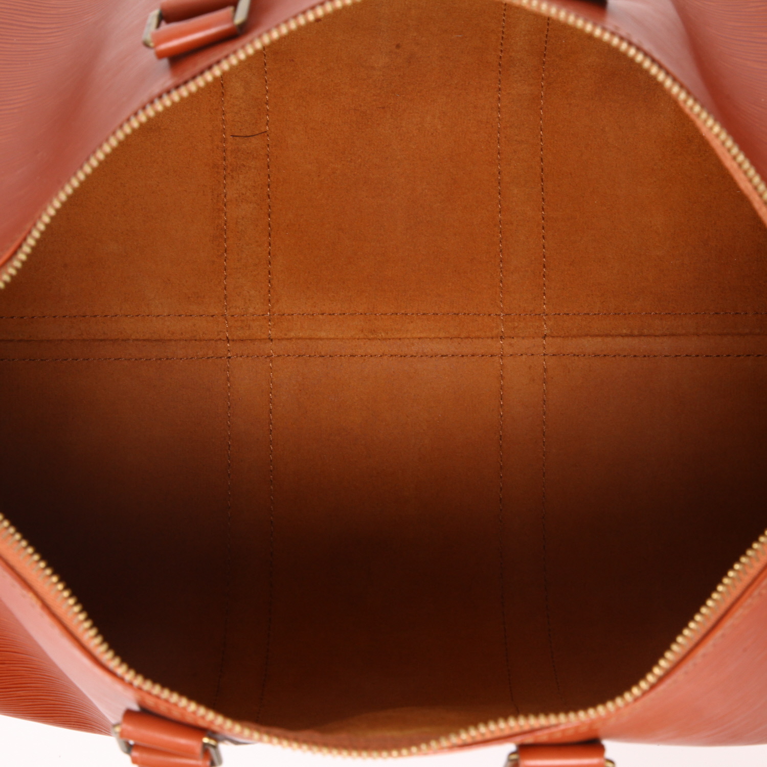 Sac de voyage Louis Vuitton  Keepall 45 en cuir épi marron - Detail D3