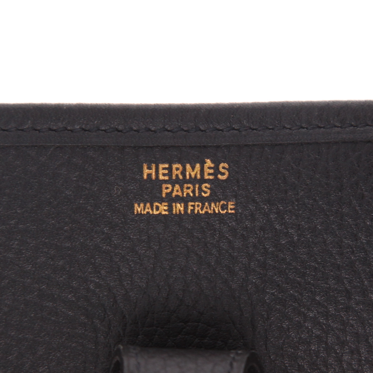 Hermès  Evelyne shoulder bag  in black togo leather - Detail D2
