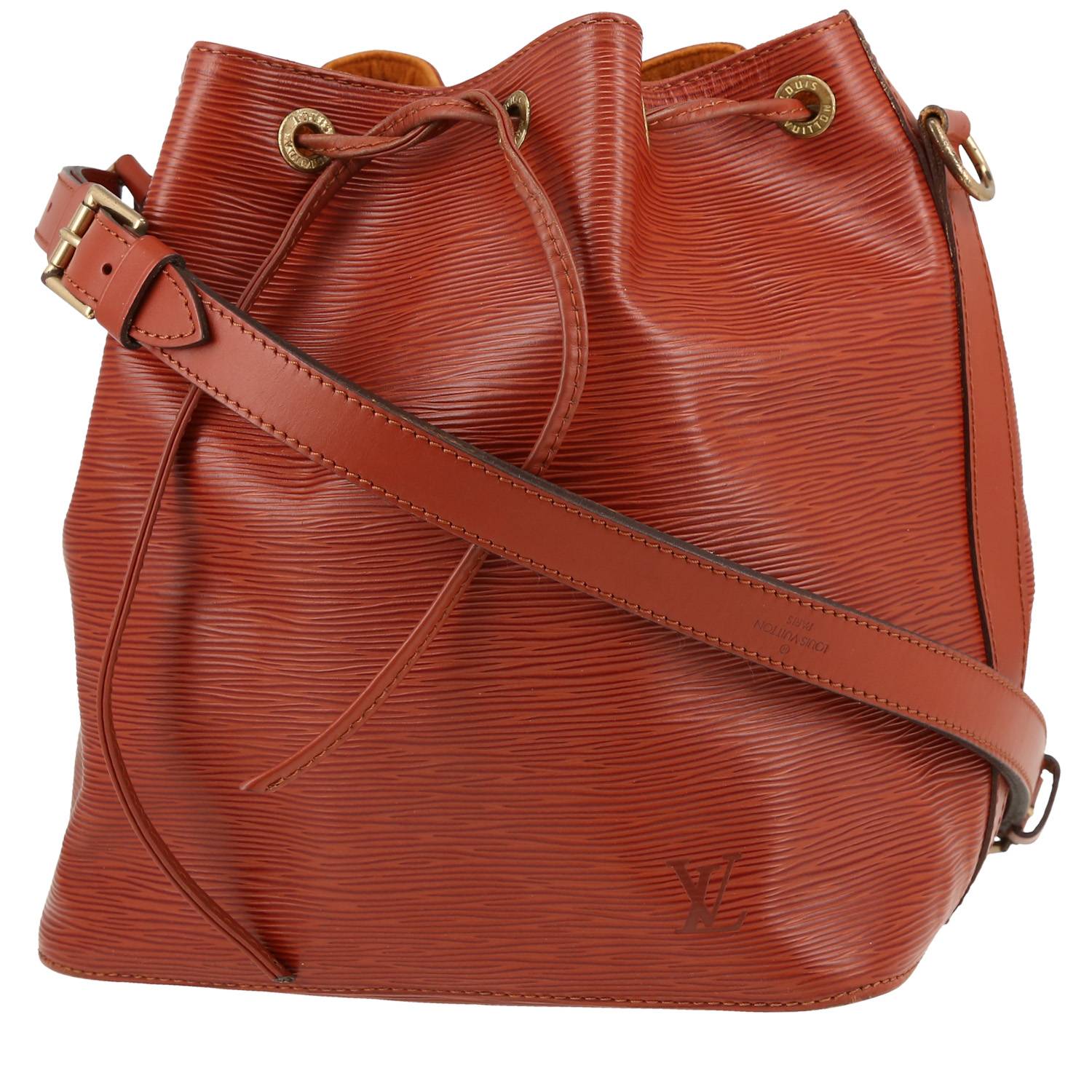 Sac Louis Vuitton Twist MM en cuir de vachette grainé épi marron clair