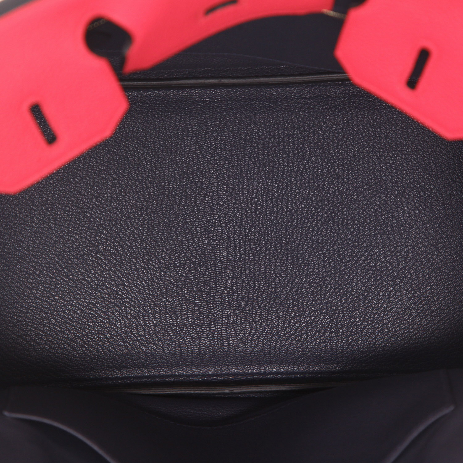 Borsa Hermès  Birkin 30 cm in pelle taurillon clemence Rose extrême e pelle taurillon clemence blu notte - Detail D3