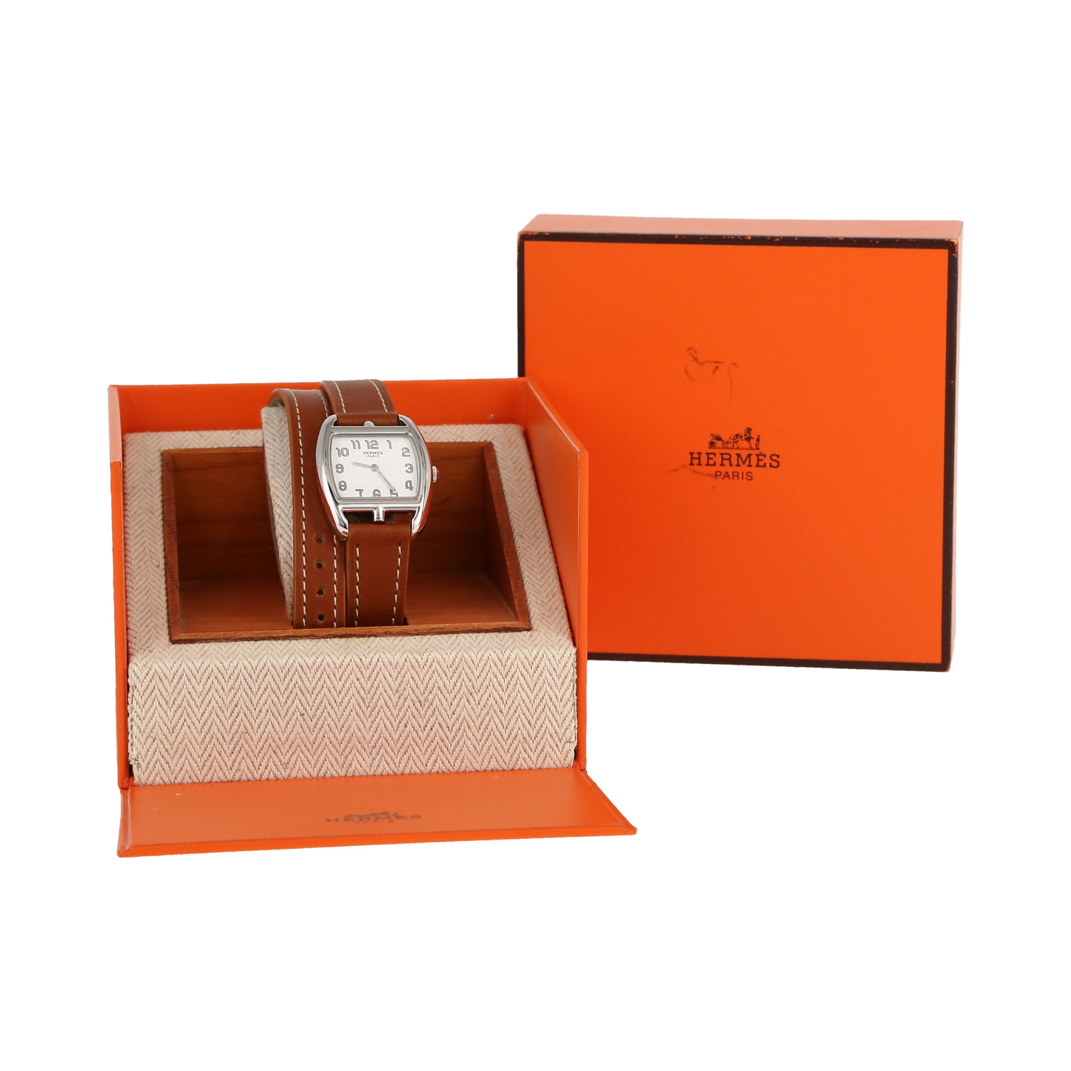 Montre Hermès Cape Cod Tonneau en acier Ref: Hermès - CT1.210  Vers 2010 - Detail D2