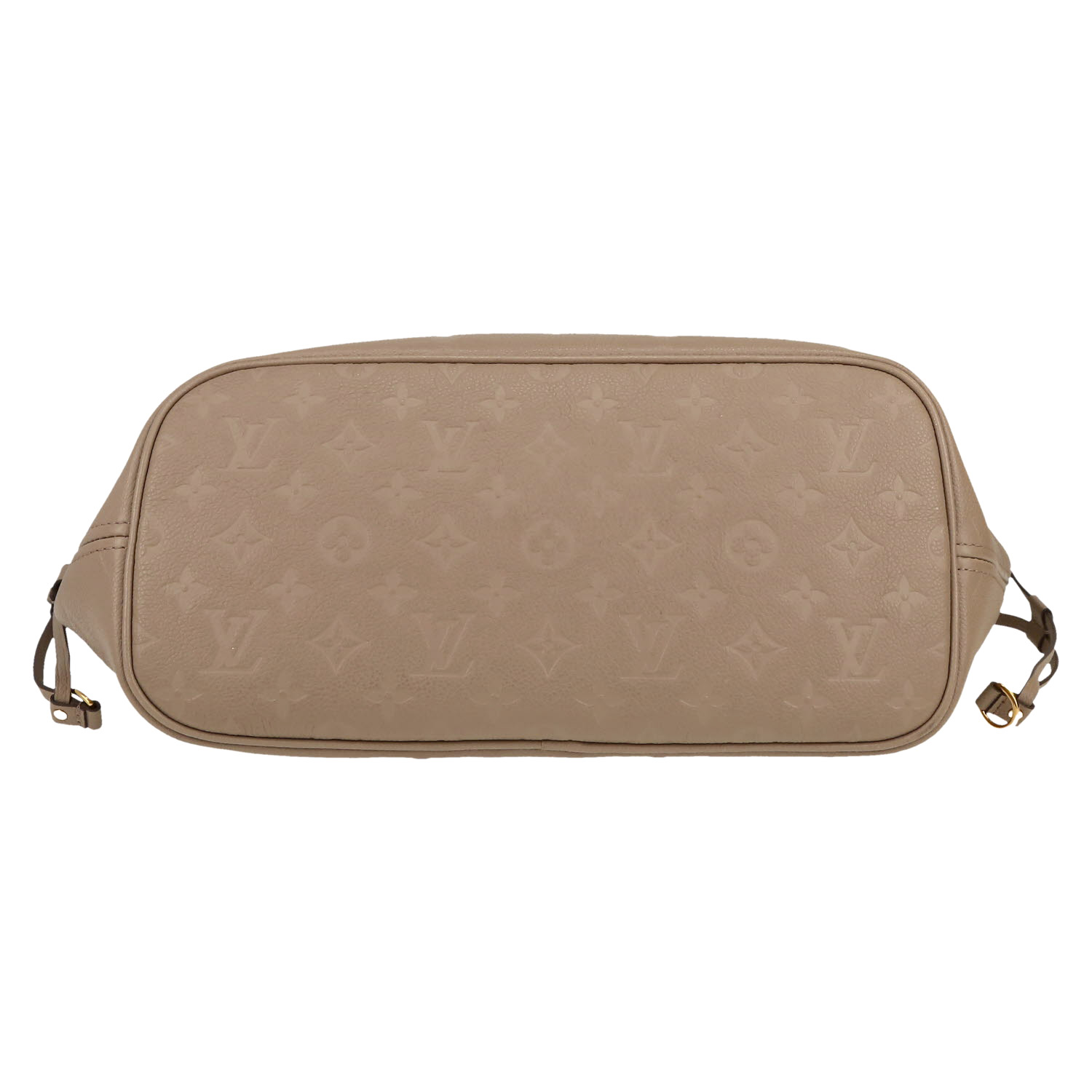 Louis Vuitton  Neverfull shopping bag  in beige empreinte monogram leather - Detail D1
