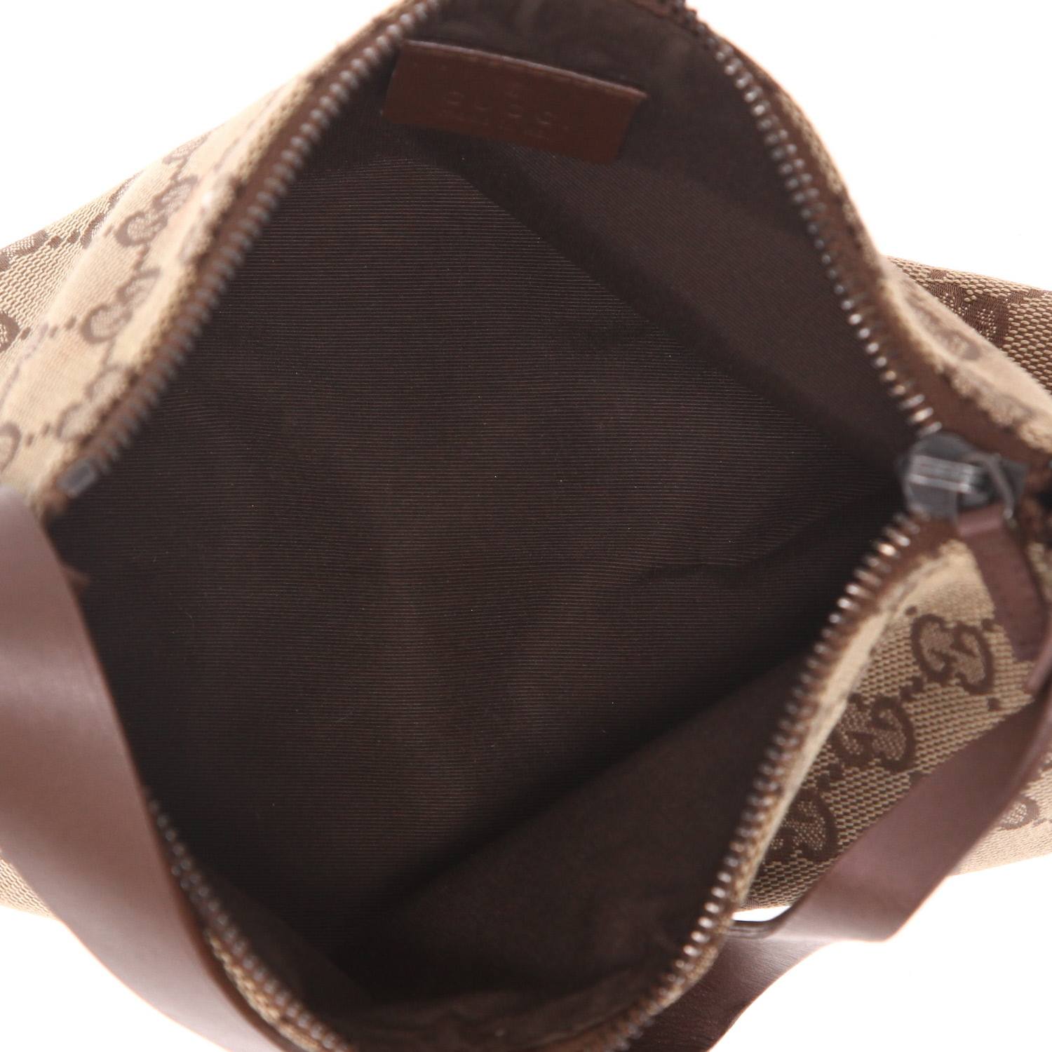 Gucci  Gucci Vintage handbag  in beige logo canvas  and brown leather - Detail D3