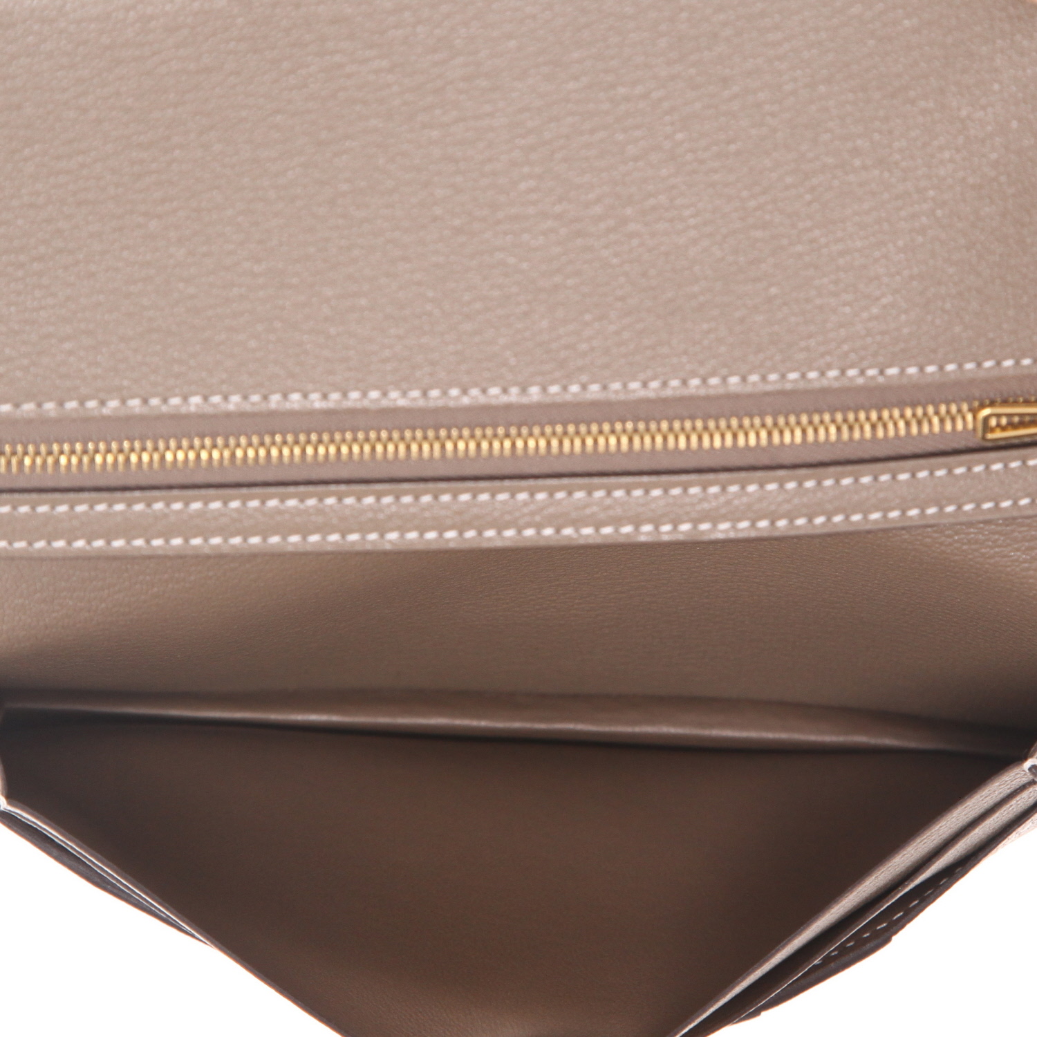 Portafogli Hermès  Bearn in pelle etoupe - Detail D3