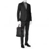 Sac bandoulière Louis Vuitton  Neo Greenwich en toile damier et cuir noir - Detail D1 thumbnail
