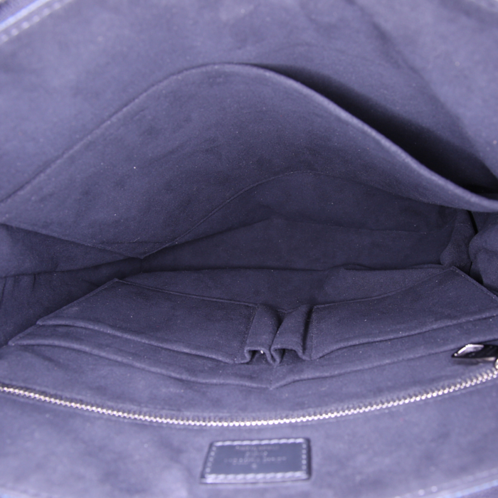 Louis Vuitton Neo Greenwich shoulder bag damier canvas and black leather - Detail D3
