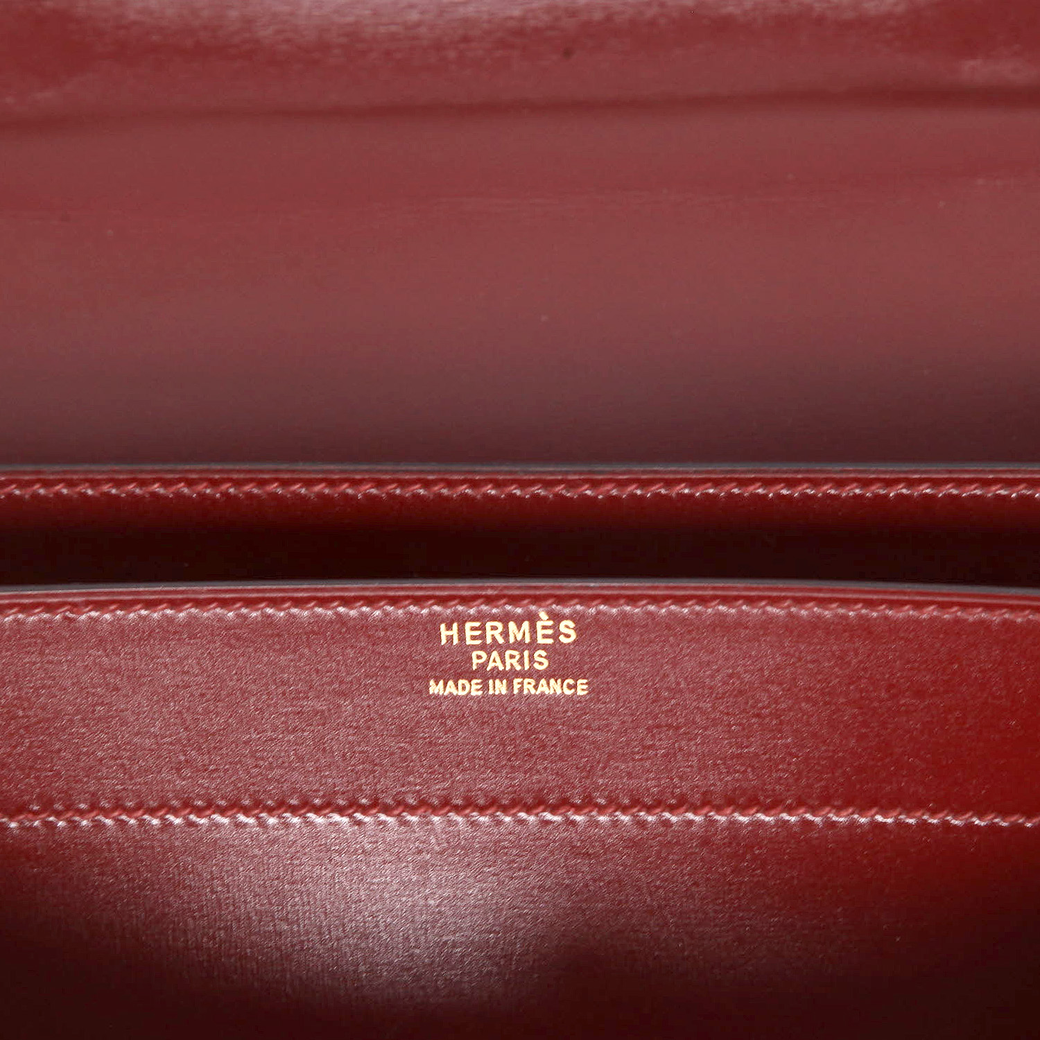 Porta-documentos Hermès  Sac à dépêches en cuero box color burdeos - Detail D2
