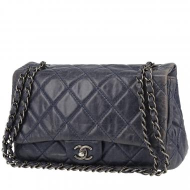 Bolso bandolera Chanel  Timeless en cuero acolchado azul marino