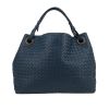 Bottega Veneta   handbag  in blue braided leather - 360 thumbnail