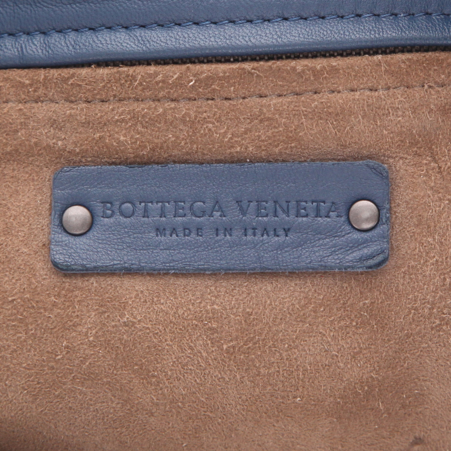 Sac à main Bottega Veneta   en cuir tressé bleu - Detail D2