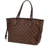 Louis Vuitton  Neverfull small model  shopping bag  in ebene damier canvas  and brown leather - 00pp thumbnail