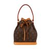 Bolso de mano Louis Vuitton  Noe Nano en lona Monogram marrón y cuero natural - 360 thumbnail