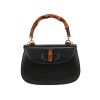 Gucci  Bamboo small model  shoulder bag  in navy blue leather - 360 thumbnail