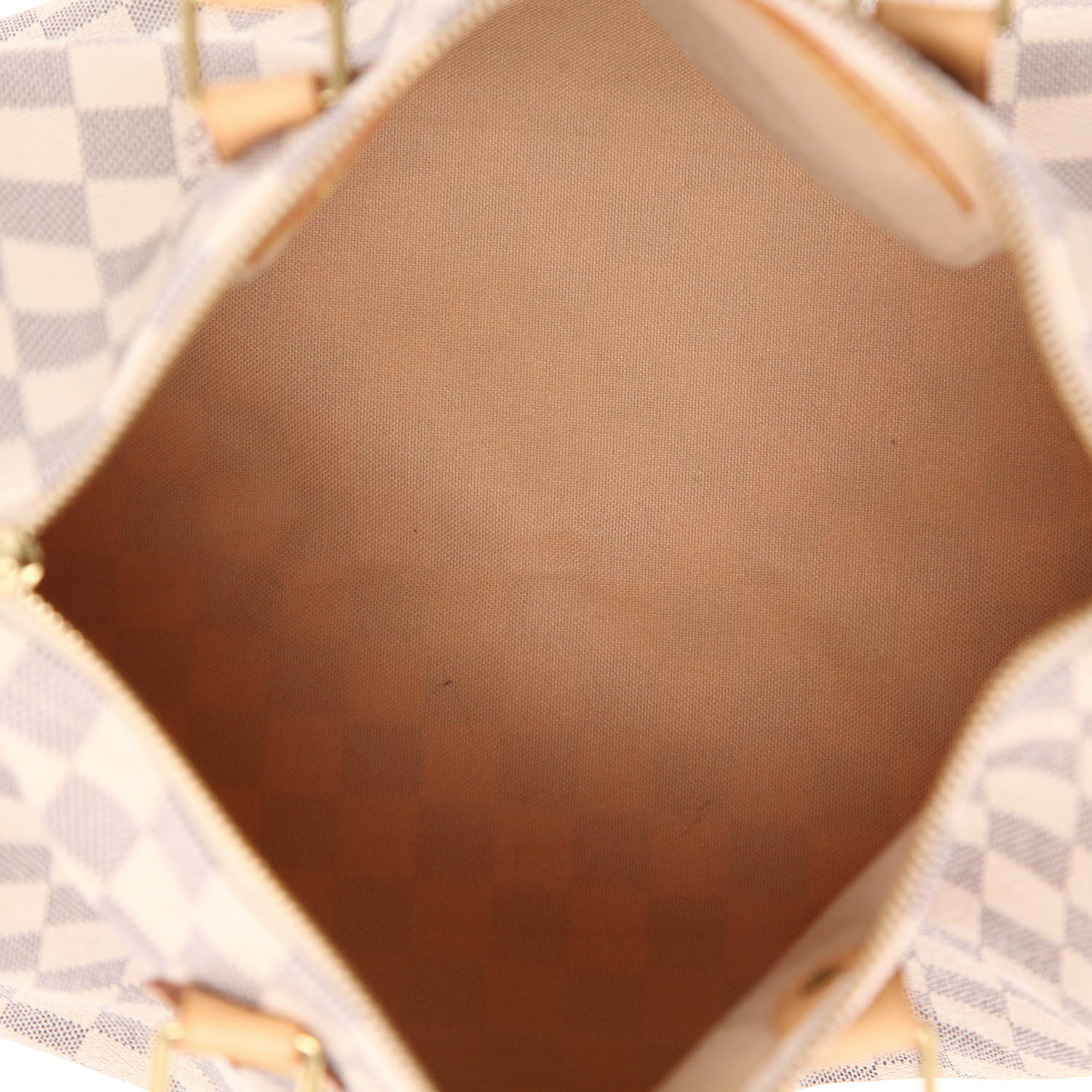 Sac à main Louis Vuitton  Speedy 30 en toile damier azur et cuir naturel - Detail D3