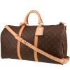 Borsa da viaggio Louis Vuitton  Keepall 50 in tela monogram marrone e pelle naturale - 00pp thumbnail