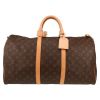 Borsa da viaggio Louis Vuitton  Keepall 50 in tela monogram marrone e pelle naturale - Detail D1 thumbnail