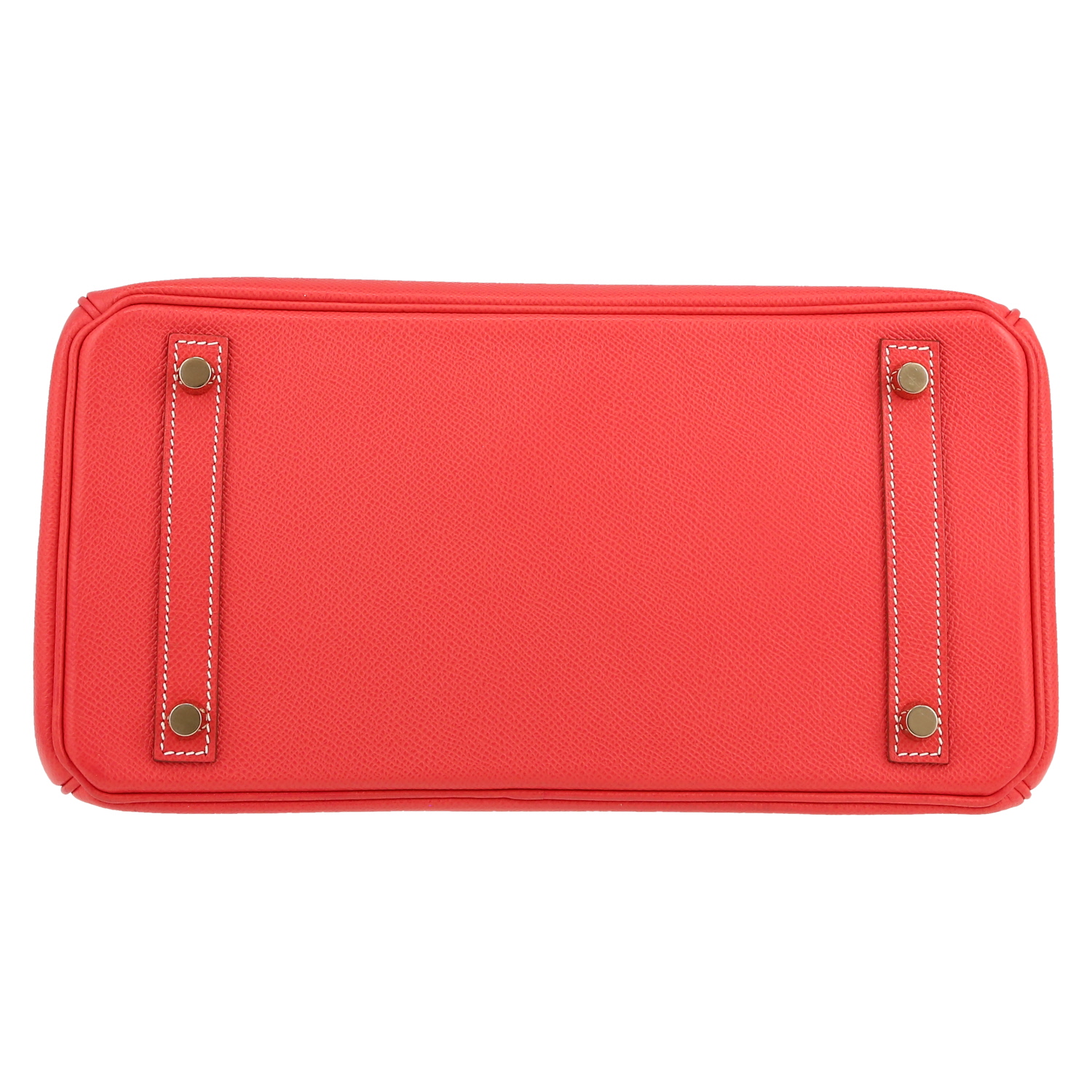 Bolso de mano Hermès  Birkin 30 cm en cuero epsom Rose Lipstick - Detail D1