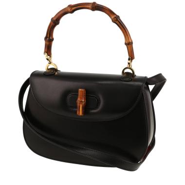 Borsa Gucci  Bamboo in pelle nera e bambù