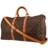Bolsa de viaje Louis Vuitton  Keepall 50 en lona Monogram marrón y cuero natural - 00pp thumbnail