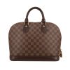 Louis Vuitton  Alma small model  handbag  in ebene damier canvas  and brown leather - 360 thumbnail