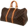 Bolsa de viaje Louis Vuitton  Keepall 45 en lona Monogram marrón y cuero natural - 00pp thumbnail