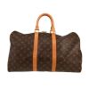 Bolsa de viaje Louis Vuitton  Keepall 45 en lona Monogram marrón y cuero natural - 360 thumbnail