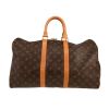 Borsa da viaggio Louis Vuitton  Keepall 45 in tela monogram marrone e pelle naturale - 360 thumbnail