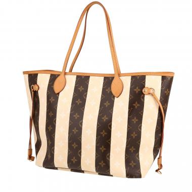 Shopping bag Louis Vuitton  Neverfull Editions Limitées in tela monogram marrone e beige e pelle naturale