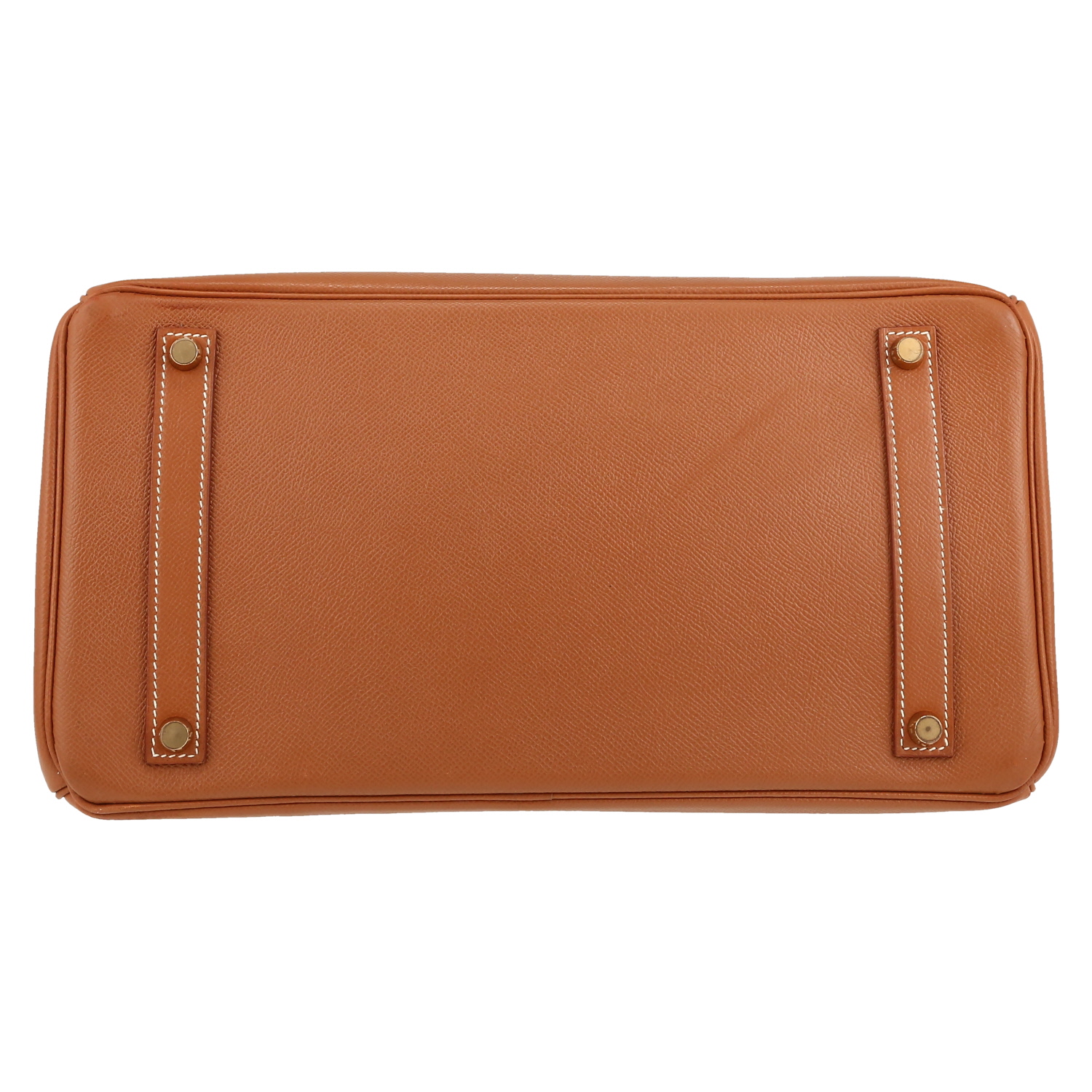 Bolso de mano Hermès  Birkin 35 cm en cuero Courchevel color oro - Detail D1