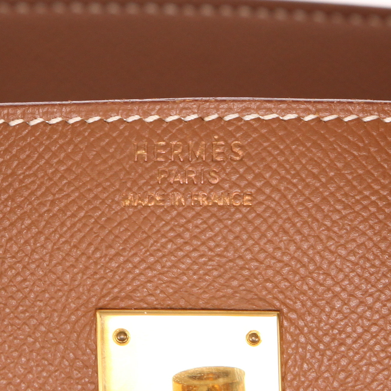 Borsa Hermès  Birkin 35 cm in pelle Courchevel gold - Detail D2