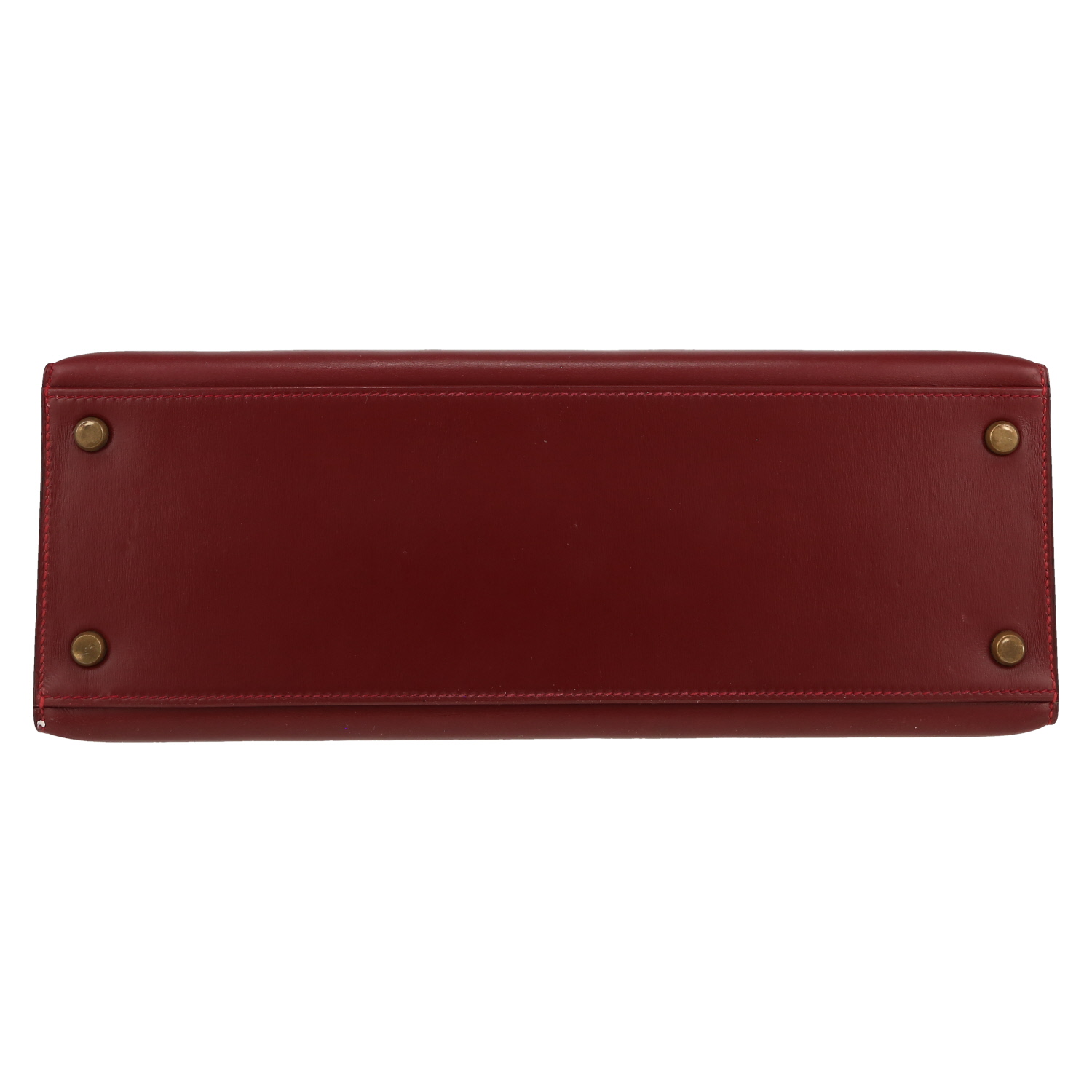 Sac à main Hermès  Kelly 32 cm en cuir box bordeaux - Detail D1