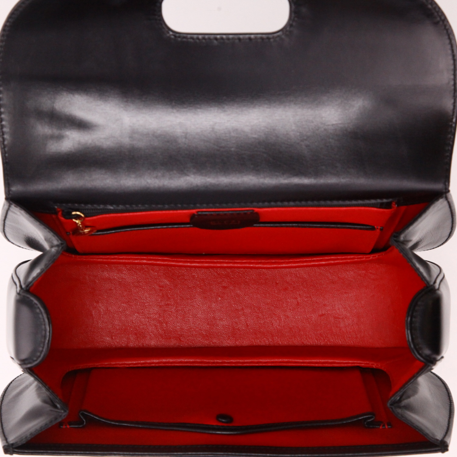 Gucci  Bamboo handbag  in black leather  and bamboo - Detail D3