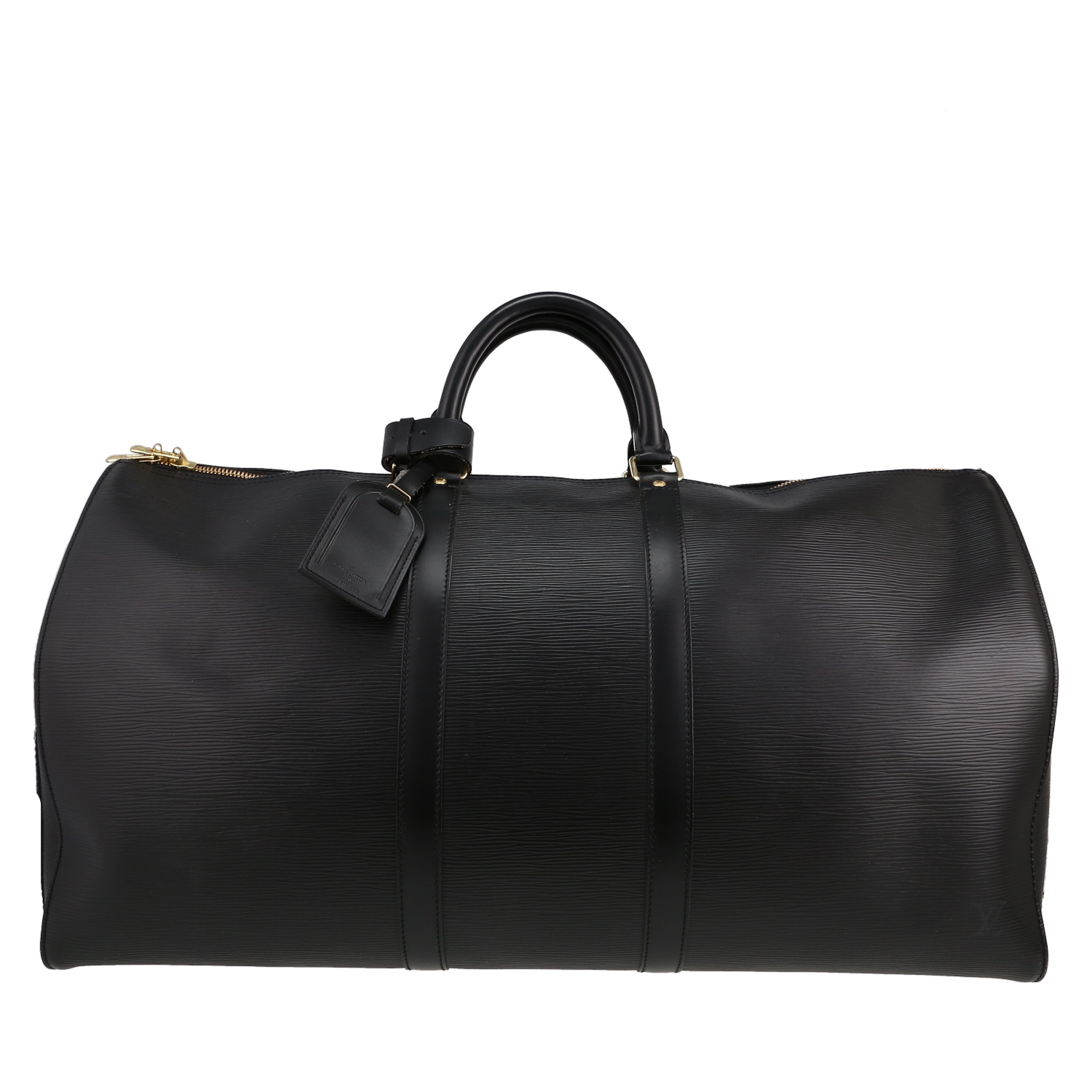 Sac de voyage Louis Vuitton  Keepall 55 en cuir épi noir - Detail D1