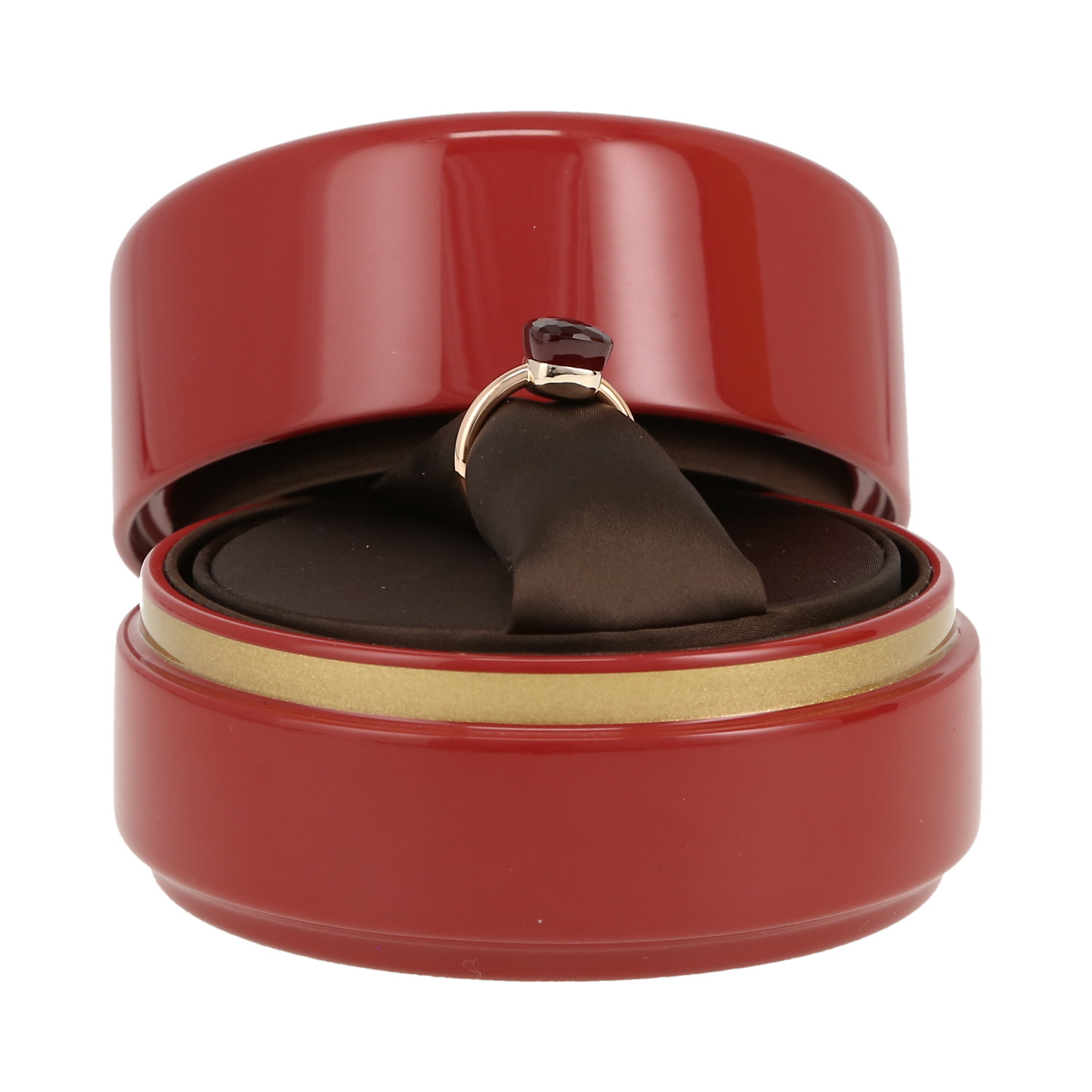 Sortija Pomellato Nudo Classic de oro rosa y granate - Detail D2