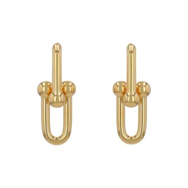 Orecchini Tiffany & Co City HardWear larghe in oro giallo