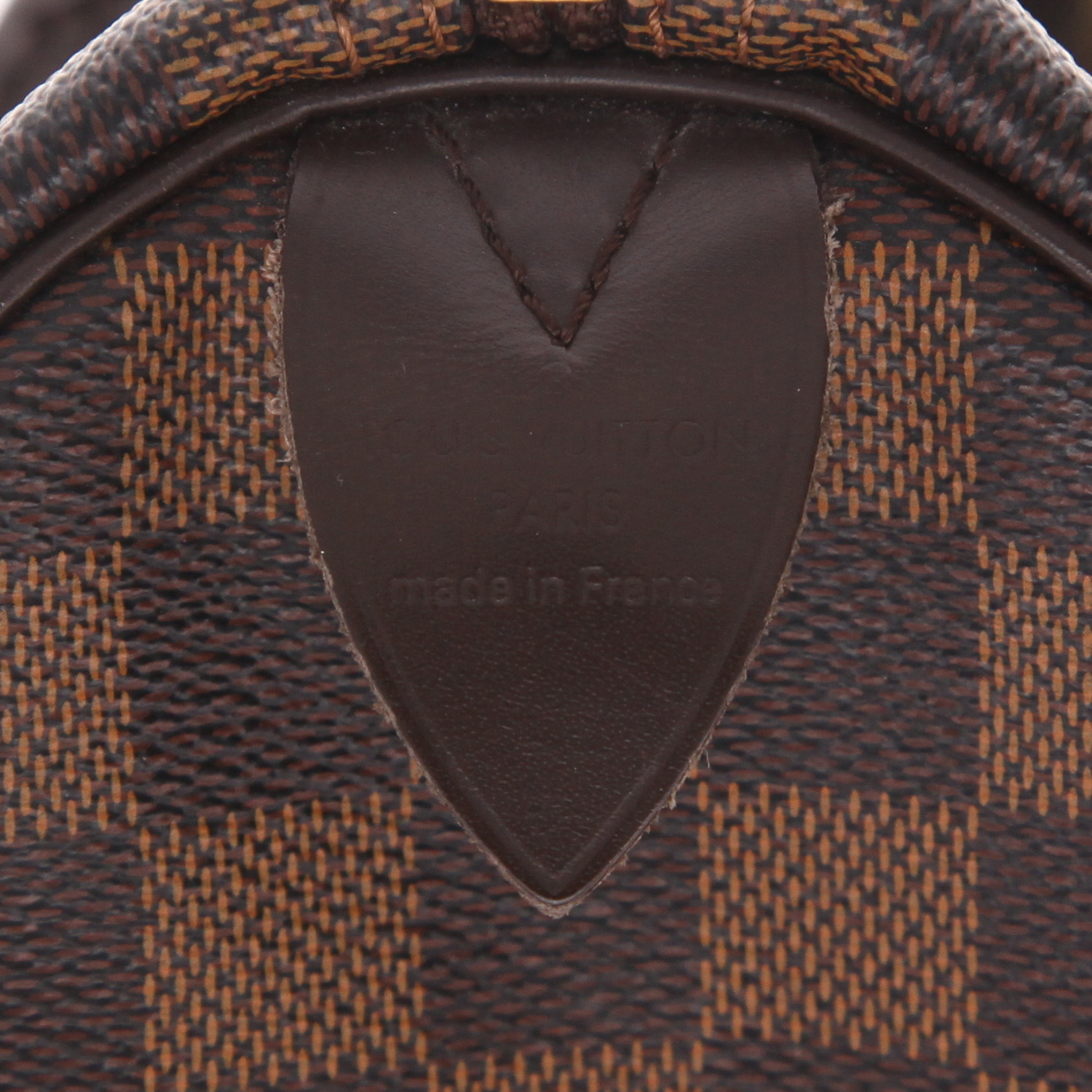 Bolso de mano Louis Vuitton  Speedy 30 en lona a cuadros ébano y cuero marrón - Detail D2