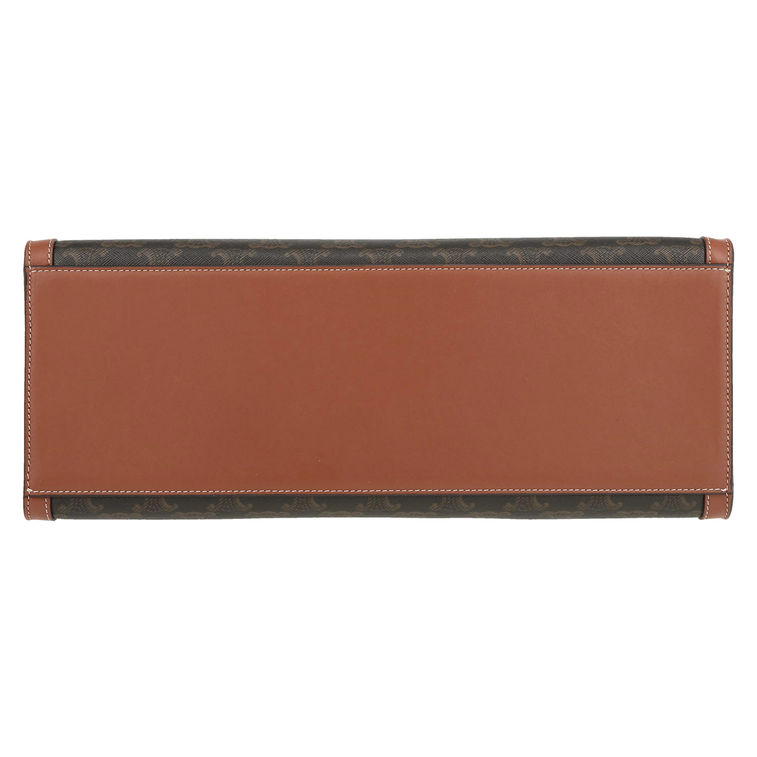 Shopping bag Celine  16 in tela "Triomphe" marrone e pelle marrone - Detail D1