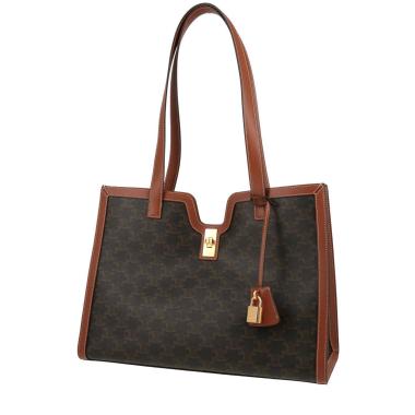 Bolso Cabás Celine  16 en tejido "Triomphe" marrón y cuero marrón